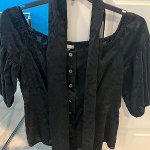 Worth NY Black Off-Shoulder Top with waist tie